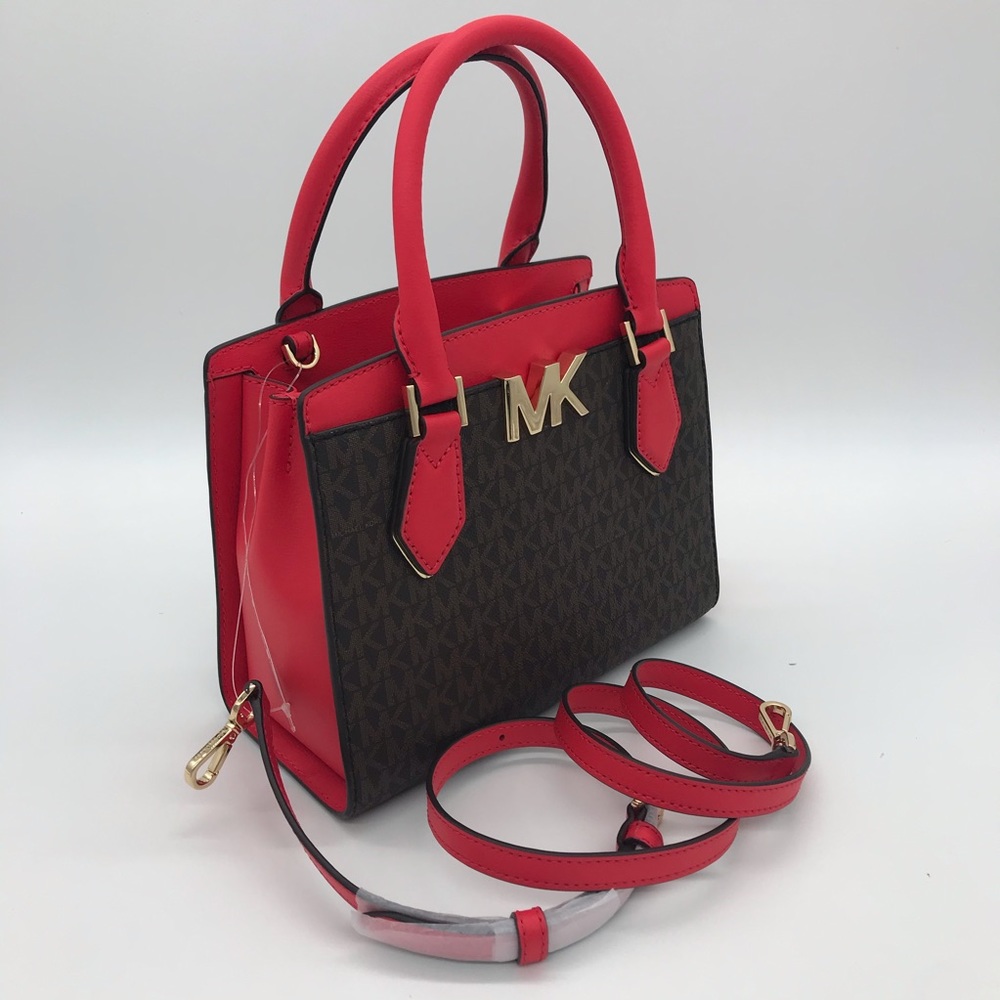 Michael Kors Mott Medium Satchel Coral Ree… - Picture 9 of 14